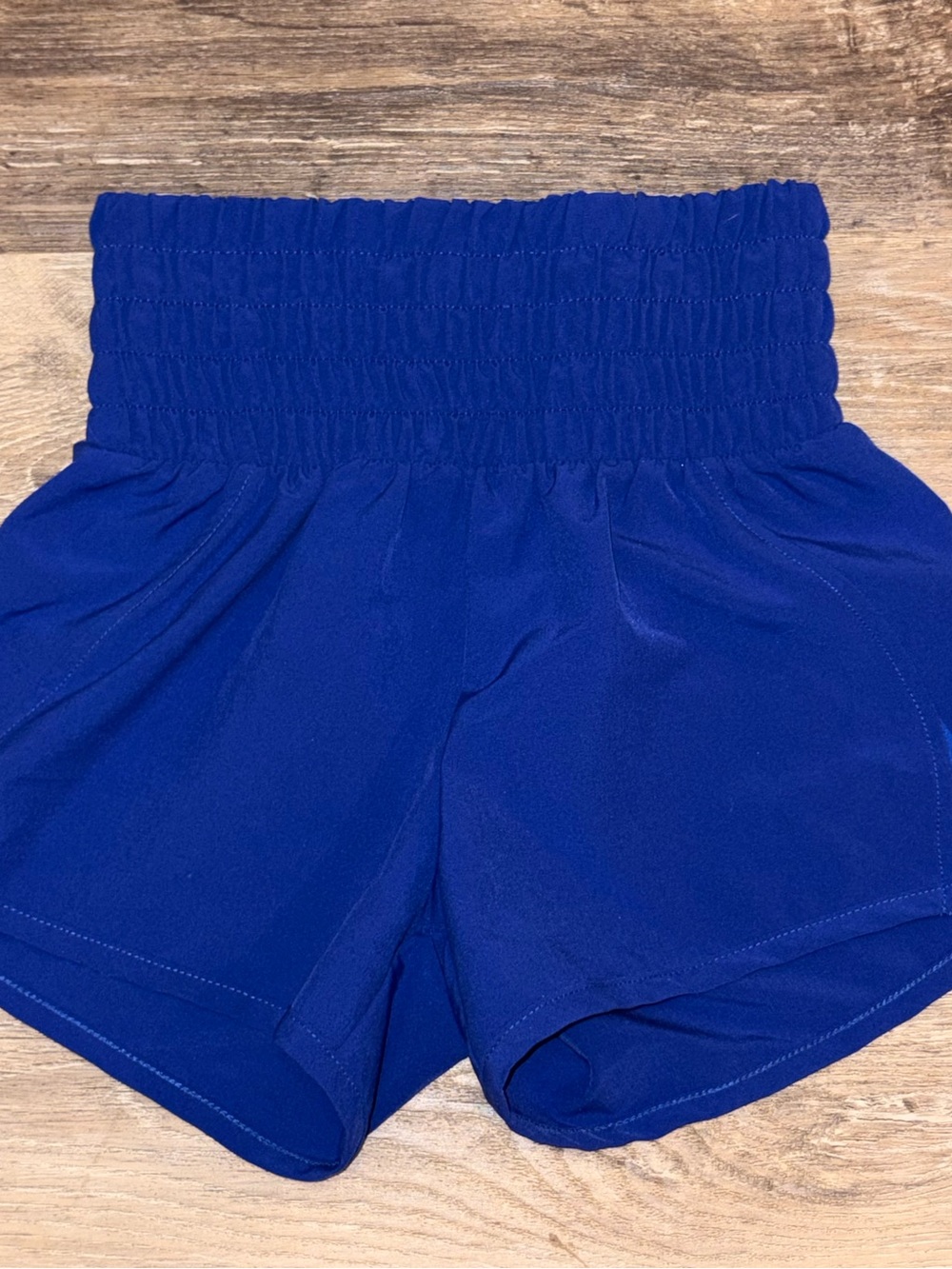 Five Dancewear Girls' High-Rise Smocked Waist Royal Blue Shorts